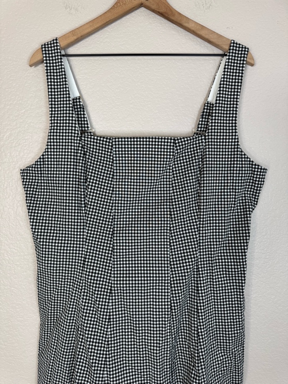 Abercrombie & Fitch Mila Stretch Midi Dress in Black White Gingham XXLP $110 - Picture 10 of 15